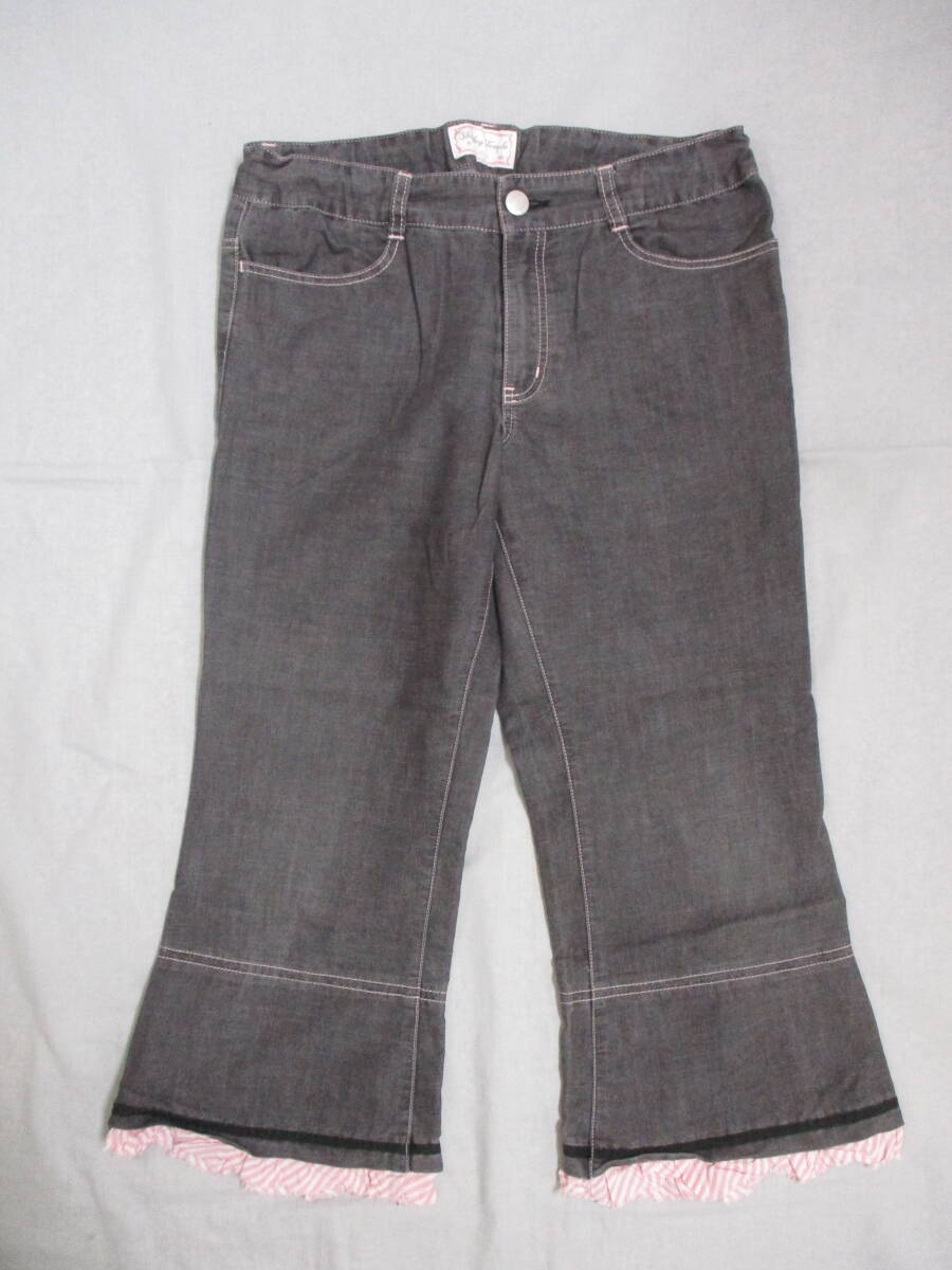 Shirley Temple シャーリーテンプル パンツ 七分丈 女の子 160サイズ グレー ウエストゴム 調整ベルト 拍卖