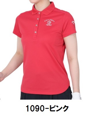 キャロウェイ 【Callaway】 レディース 半袖 吸汗速乾・高通気カノコ 半袖ポロシャツ C22134200 S ピンク 【2509】ネコポス対応拍卖