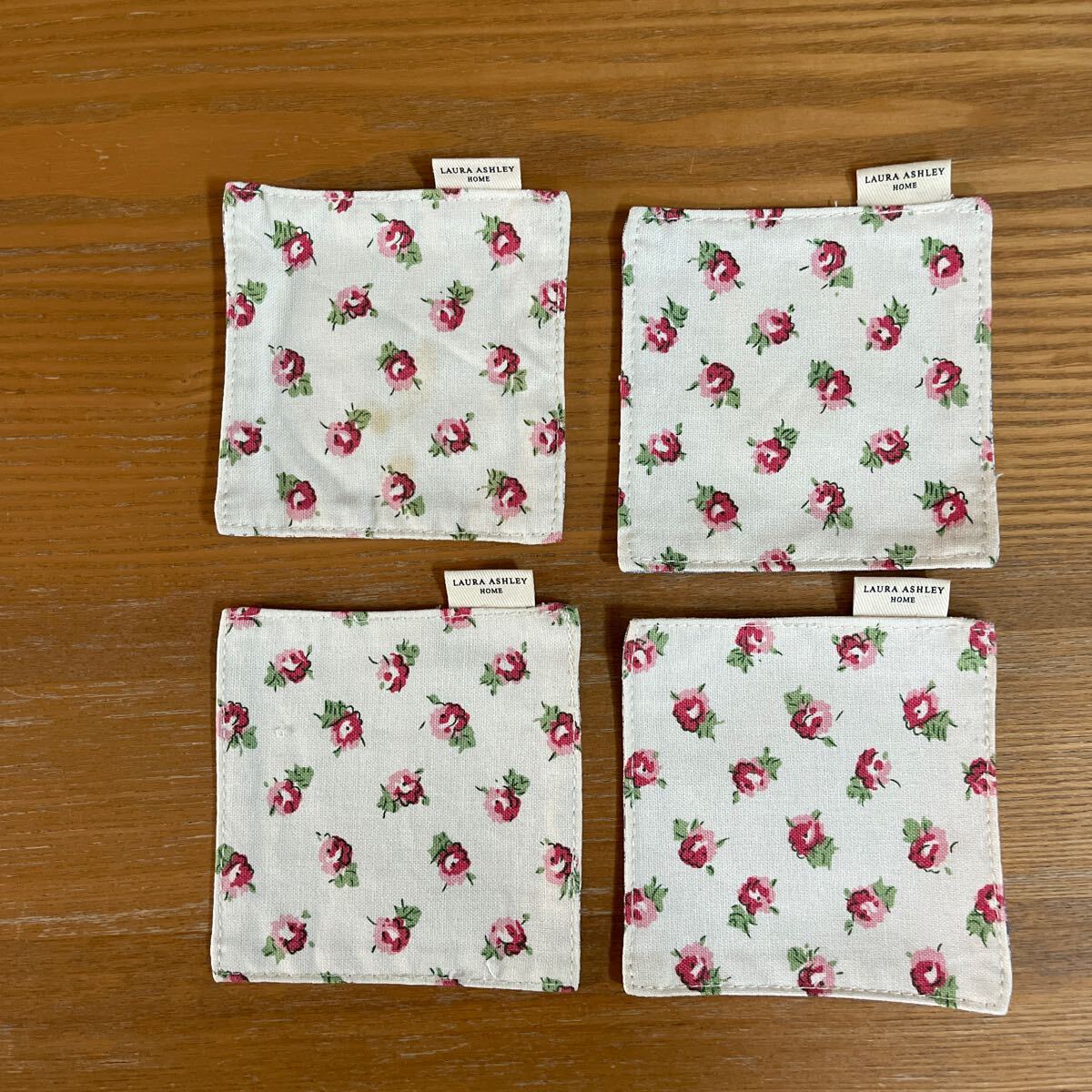 ローラアシュレイ 花柄、チェック 両面コースター拍卖