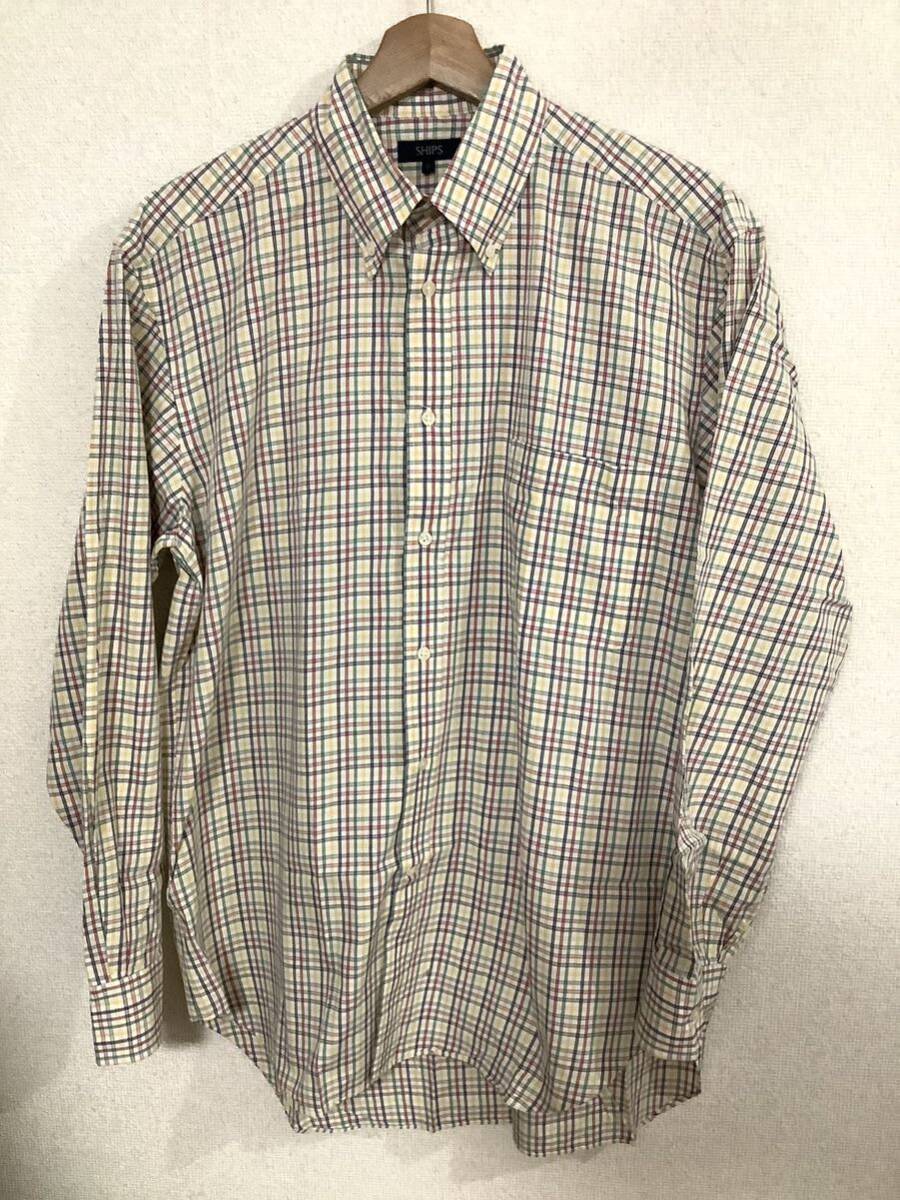 SHIPS シップス チェック柄 ボタンダウンシャツ 長袖シャツ セレクト メンズ 古着 M拍卖