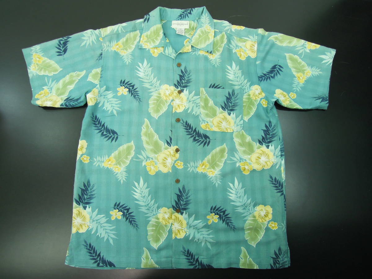 KNIGHTS BRIDGE レーヨン アロハシャツ オープン ハイビスカス 花柄拍卖