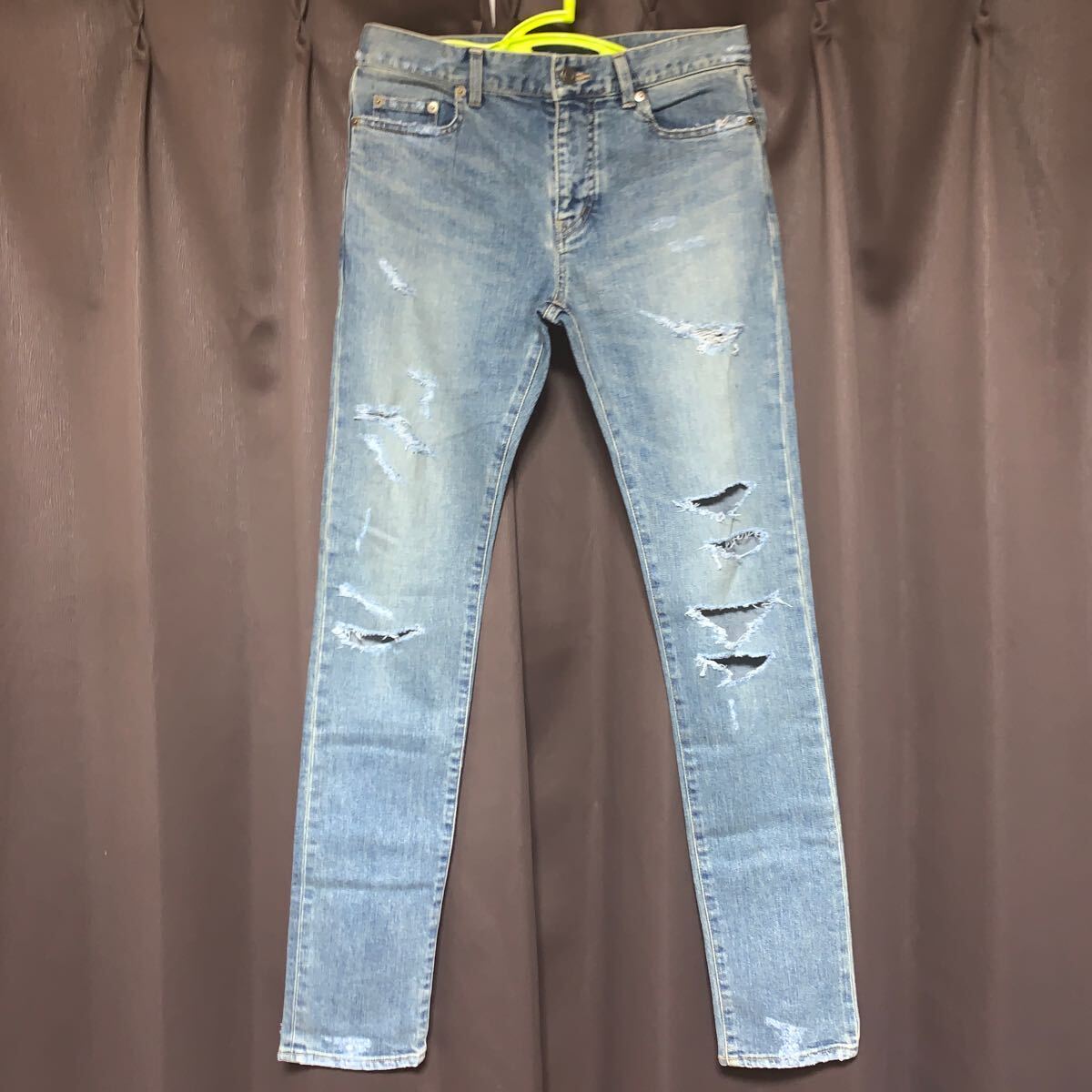 SAINT LAURENT PARIS サンローランパリ デトロイト クラッシュ ストレッチスキニーデニムパンツ エディ期15aw拍卖