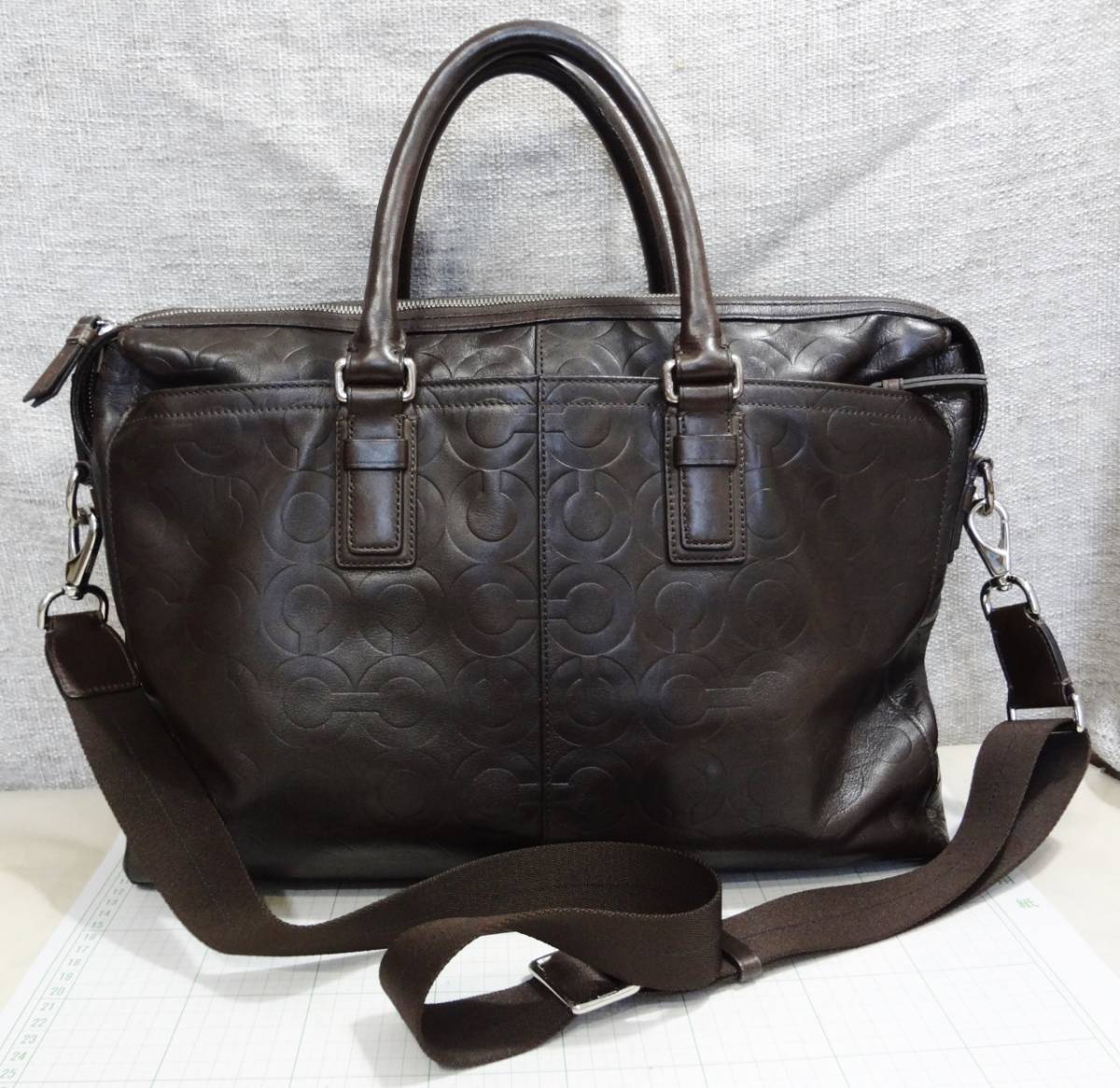 【概ね良好】COACH コーチ 70251 オールレザー ビジネスバッグ 書類鞄 ショルダーバッグ 斜め掛け 2WAY 拍卖