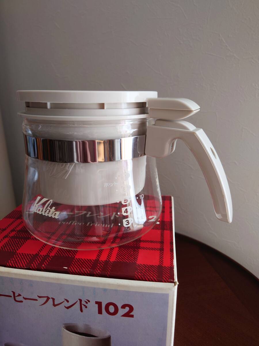 未使用保管品カリタKalitaコーヒードリッパー&サーバーポットセット 直火対応 薄グレー ヴィンテージ アンティーク レトロ拍卖