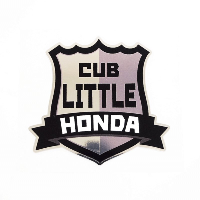 (ミラー) シールド風 カブステッカー ブラック リトル CUB カブ カスタム バイク ヘルメット拍卖