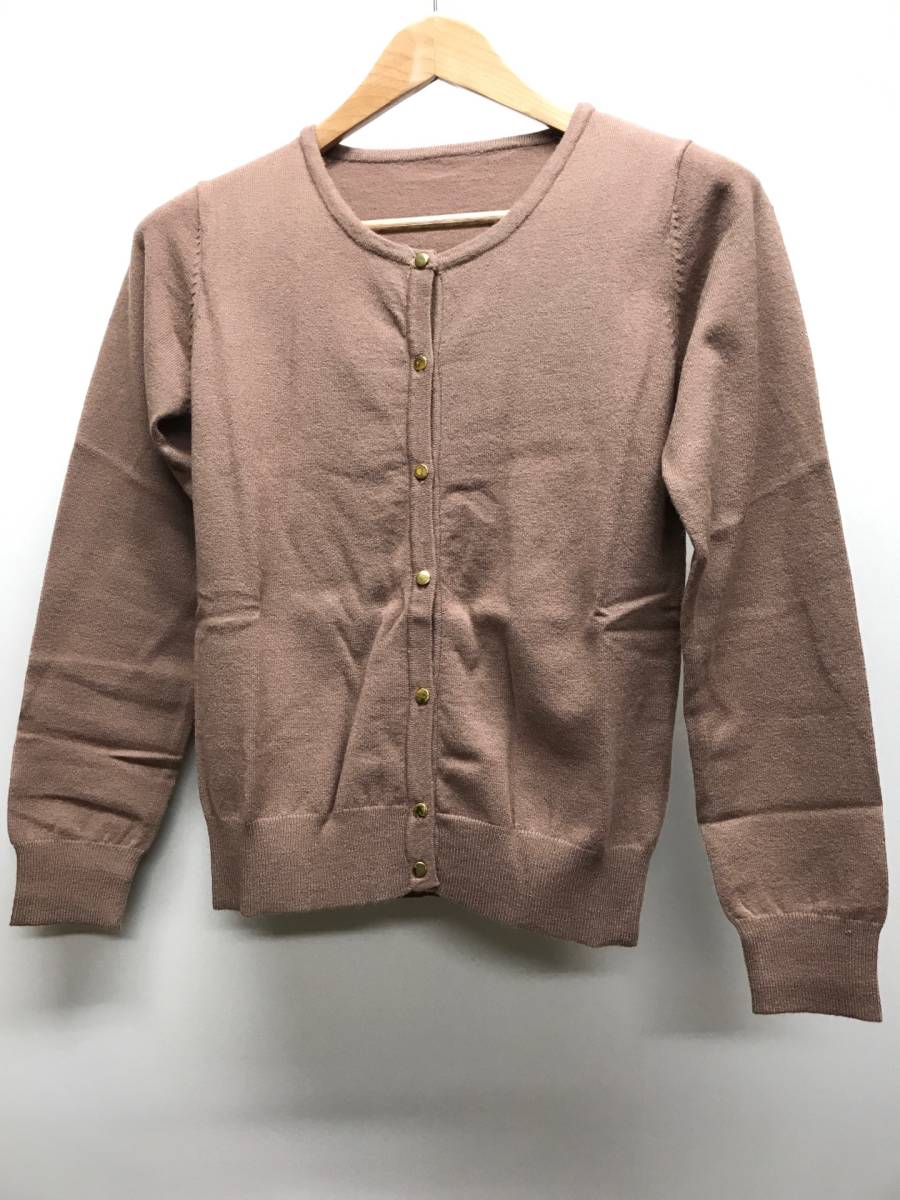 カーディガン 金ボタン モカ サイズS №088拍卖