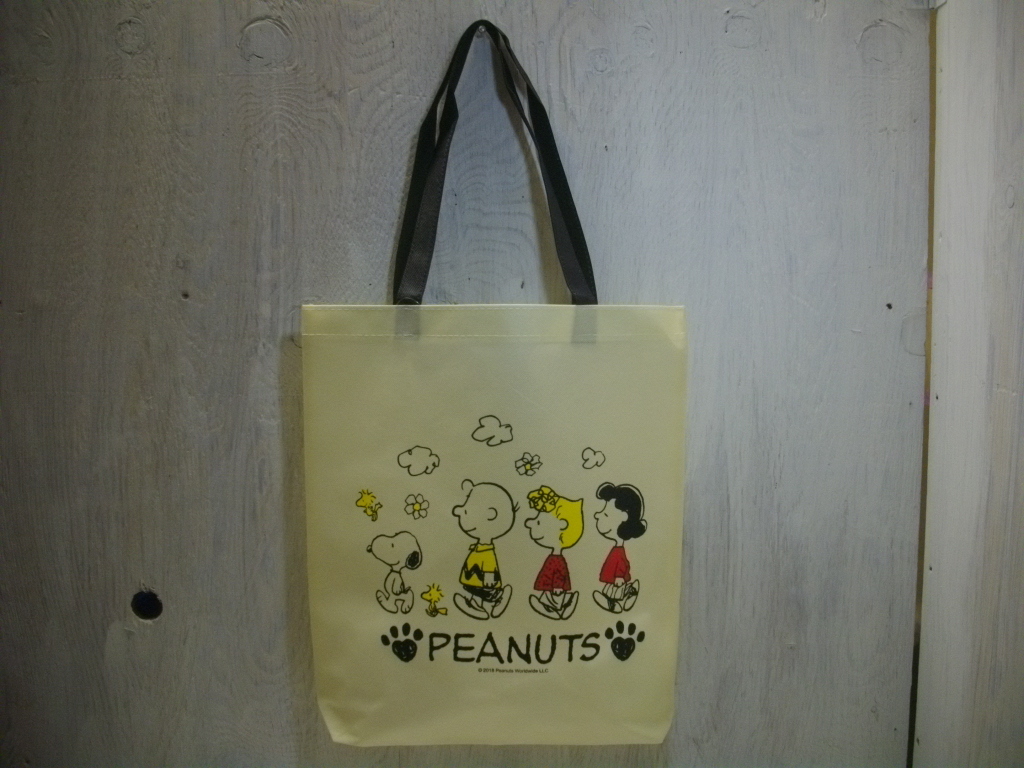 未使用 スヌーピー 不織布 トート バック ベージュB 検索用)チャーリーブラウン ウッドストック アストロフォー ルーシー拍卖