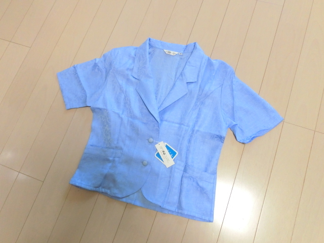 大きいサイズ 半袖ブラウス 13号 ポケットあり タグ付き拍卖