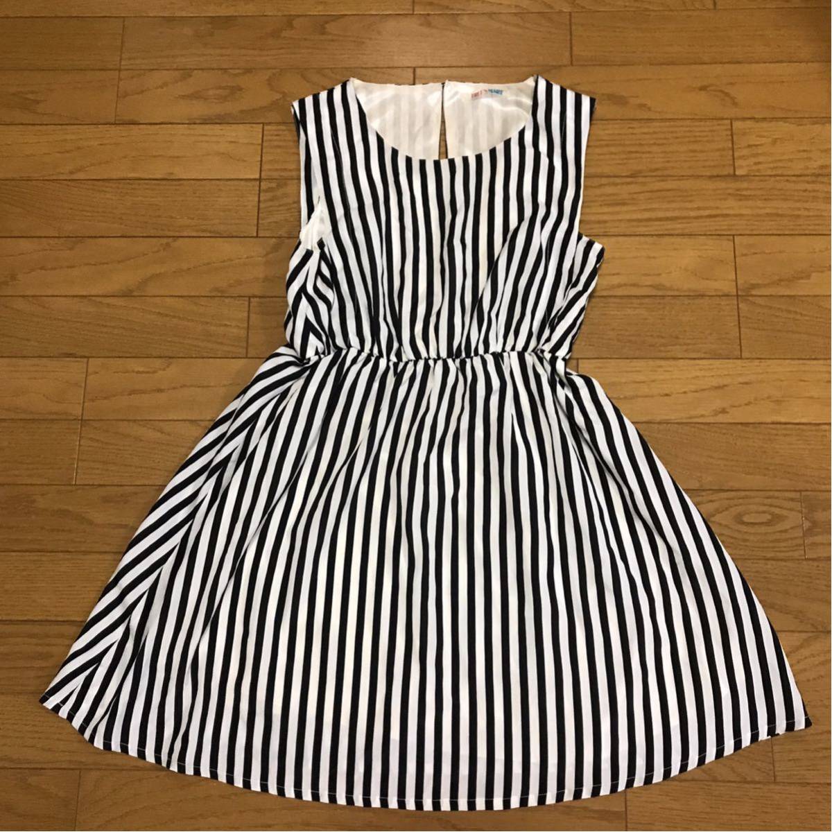 FREE'S MART フリーズマート ストライプ ノースリーブワンピース サイズM バックオープン拍卖