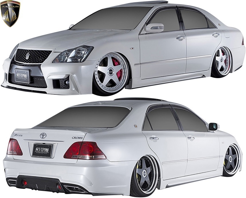 【M’s】後期 180クラウンアスリート (2005.10-2008.2) AIMGAIN 純VIP GT エアロキット 3P FRP 未塗装 エイムゲイン エアロ パーツ拍卖