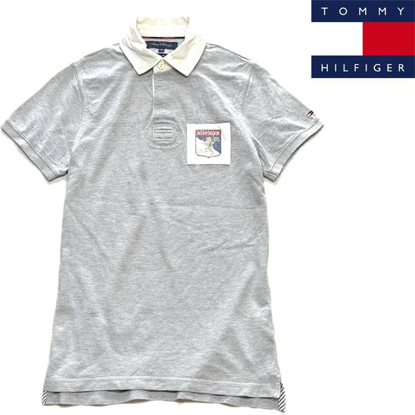1点物◆トミーヒルフィガー襟白ポロシャツ古着メンズSMレディースOKアメカジ90sストリート/スポーツMixブランド半袖ラグビーTシャツ372868拍卖