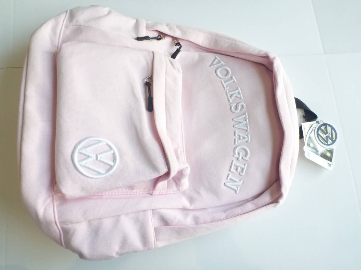 新品 フォルクスワーゲン ピンク 白刺繍 リュック 拍卖