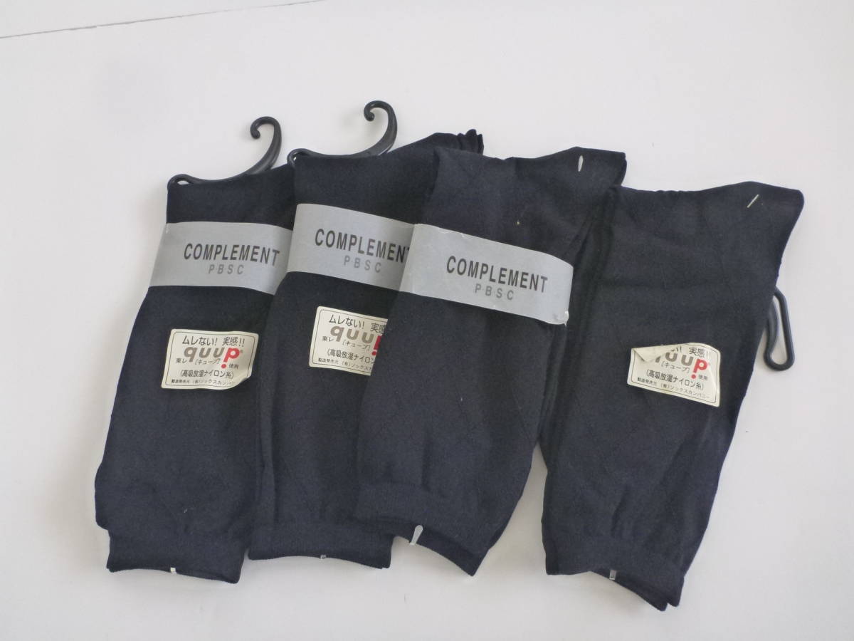 新品 4足セット 東レ キューブ使用 高吸放湿ナイロン糸 ★黒 日本製 靴下 23 24 25 ミドル丈拍卖