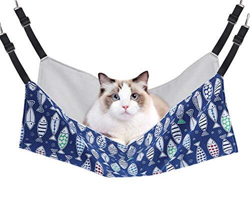 猫 ハンモック Blueekin キャットハンモック ヒモ調整可能 ペット ベッド ネコハンモック ケージ用 耐荷重10KG 大きい 56cm拍卖