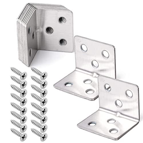 Pstyle. L字 金具 棚受け アングル 31x31x38mm 10個 ネジ付き PST-099拍卖