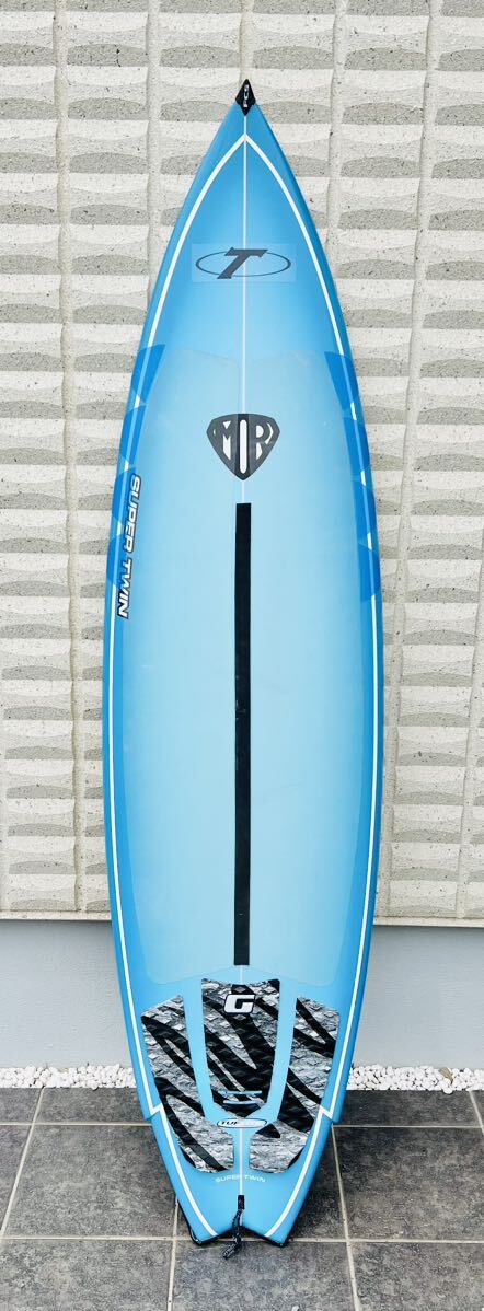 サーフボード MARK RICHARDS 6'4'' SUPER TWIN Blue タフライト & FCS MR TFX MARK RICHARDS FIN付拍卖