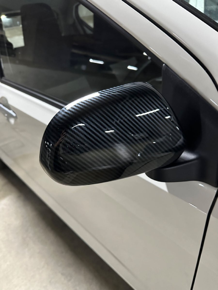 スポーティ全開♪ カーボン ルック ドアミラー カバー ダイハツ ミラ L250V L260V L250S L260S A D U L V X 2シーター 手動式ミラー対応拍卖