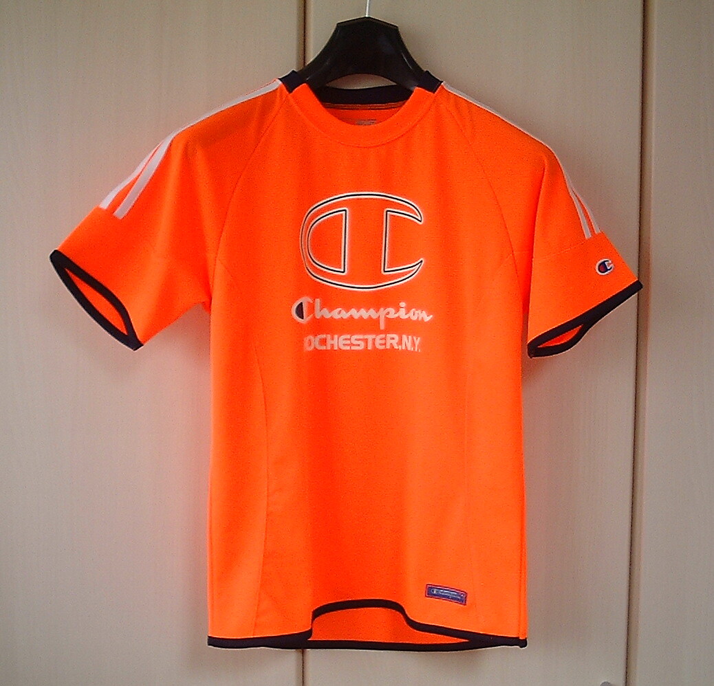 チャンピオン*Champion*Tシャツ【150サイズ】*orange*蛍光オレンジ*中古品*ボーイズ*男の子拍卖