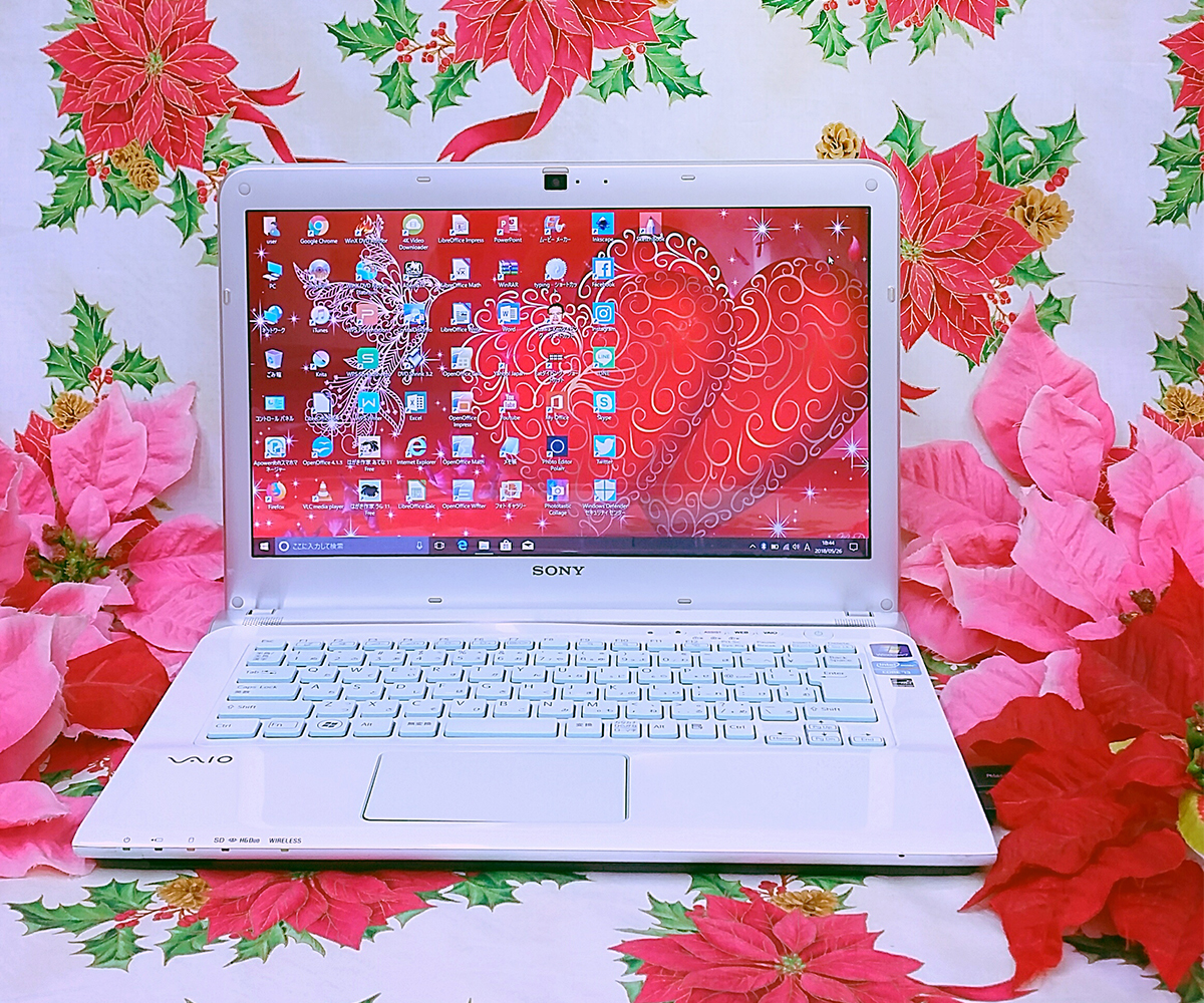 新型Window11搭載/3世代Core-i3/大人気SONY VAIOホワイト色/ソフト多数/テレワーク可能/SSD256G/高速8GB/DVD焼き/オフィス拍卖