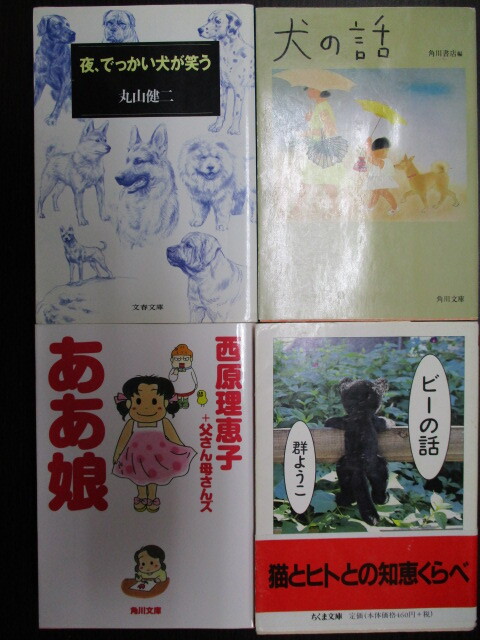 文庫 処分 『夜 でっかい犬が笑う』丸山健二『犬の話』角川書店(編)『ああ娘』西原理恵子『ビーの話』群ようこ 4冊セット 古本 傷み有り拍卖