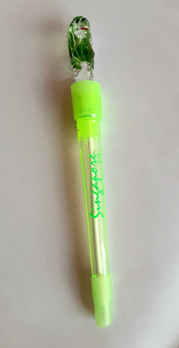 未使用 マーライオン シンガポール お土産 ボールペン 文具 クリスタル 文房具 黄緑 グリーン ペン 筆記具 コレクション グッズ 旅行拍卖