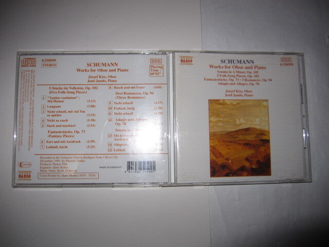 シューマン:オーボエとピアノの作品集 ヨーゼフ・キシュ,イエネ・ヤンドー NAXOS拍卖