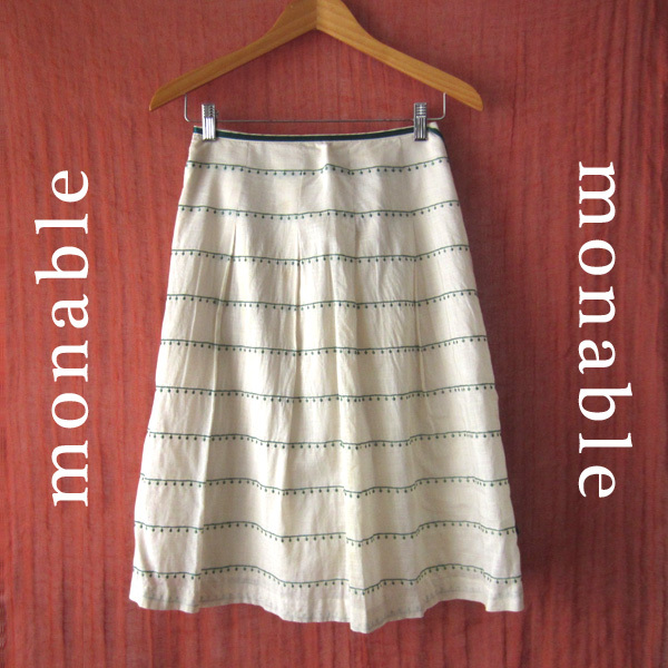 美品 monable/モナブル★ 膝丈スカート 裏地付き拍卖