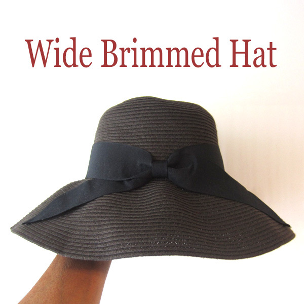 未使用品 麦わら帽 ワイドブリム バケットハット ブラウン拍卖