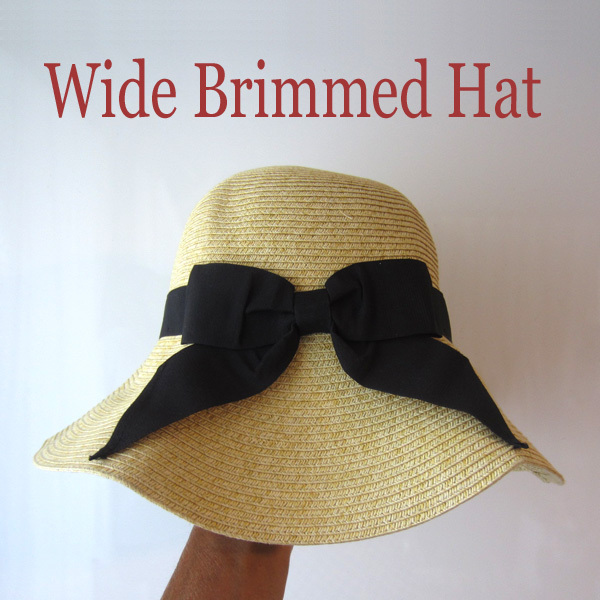 未使用品 麦わら帽 ワイドブリム バケットハット ナチュラル拍卖