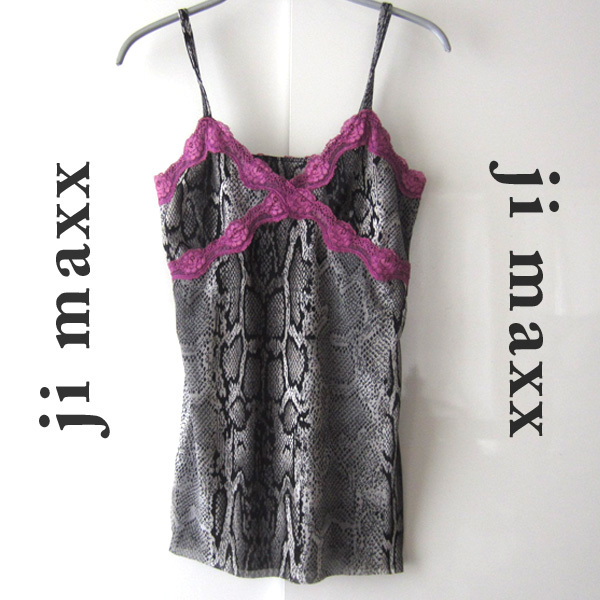 美品 Ji;maxx/ジェイアイマックス★ スネーク柄 レース キャミソール拍卖