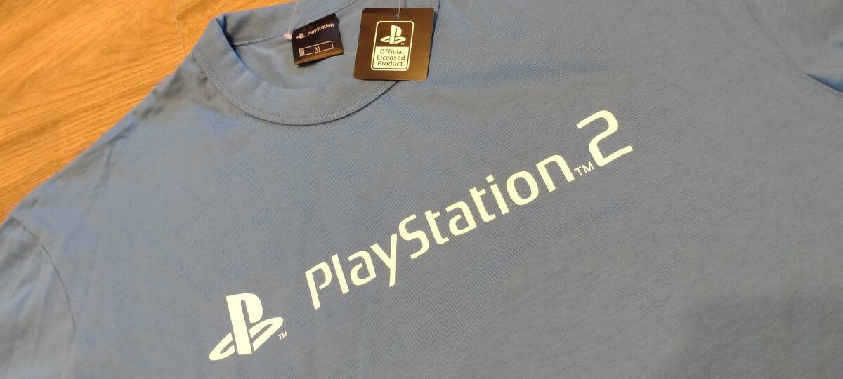 PlayStation2 Tシャツ Mサイズ 新品未使用 水色 プレステ プレイステーション レトロゲーム拍卖