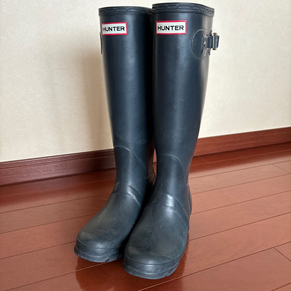 HUNTER レインブーツ 長靴 ラバーブーツ ロングブーツ ネイビー 紺 サイズUK4 EU37 US5/6F 23.5㎝位拍卖
