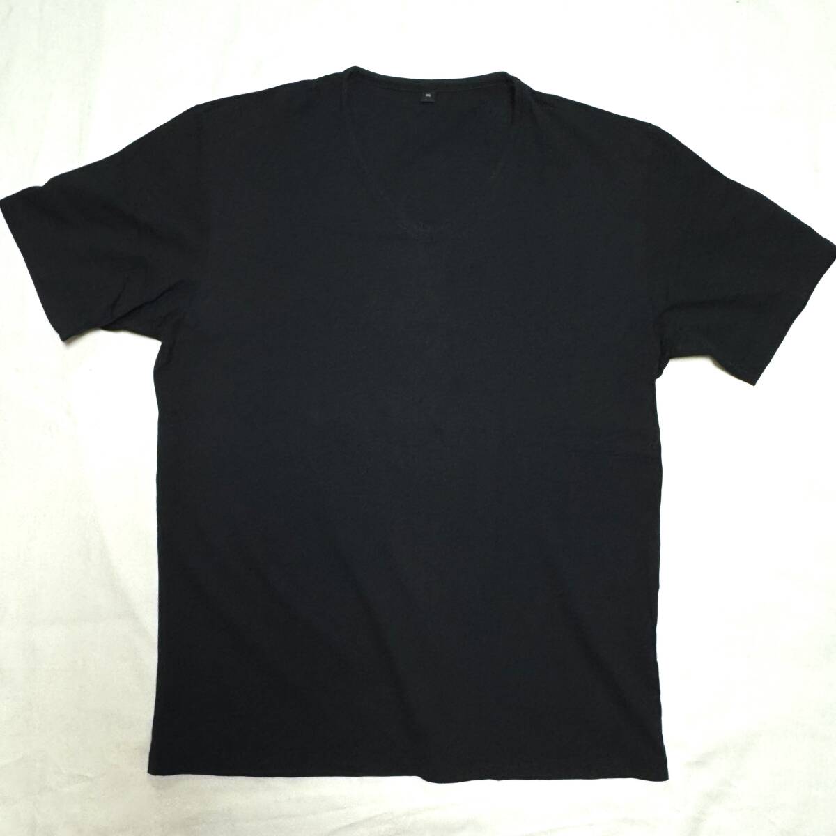 MUJI VネックTシャツ / M ブラック 無印良品 古着 vintage ヴィンテージ拍卖