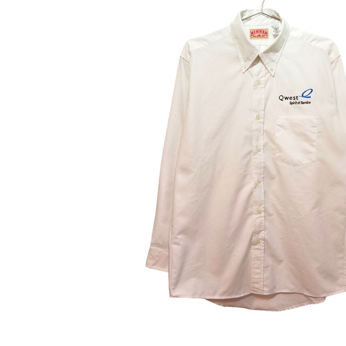 古着 red kap 長袖シャツ ワークシャツ 企業ロゴ ボタンダウン拍卖