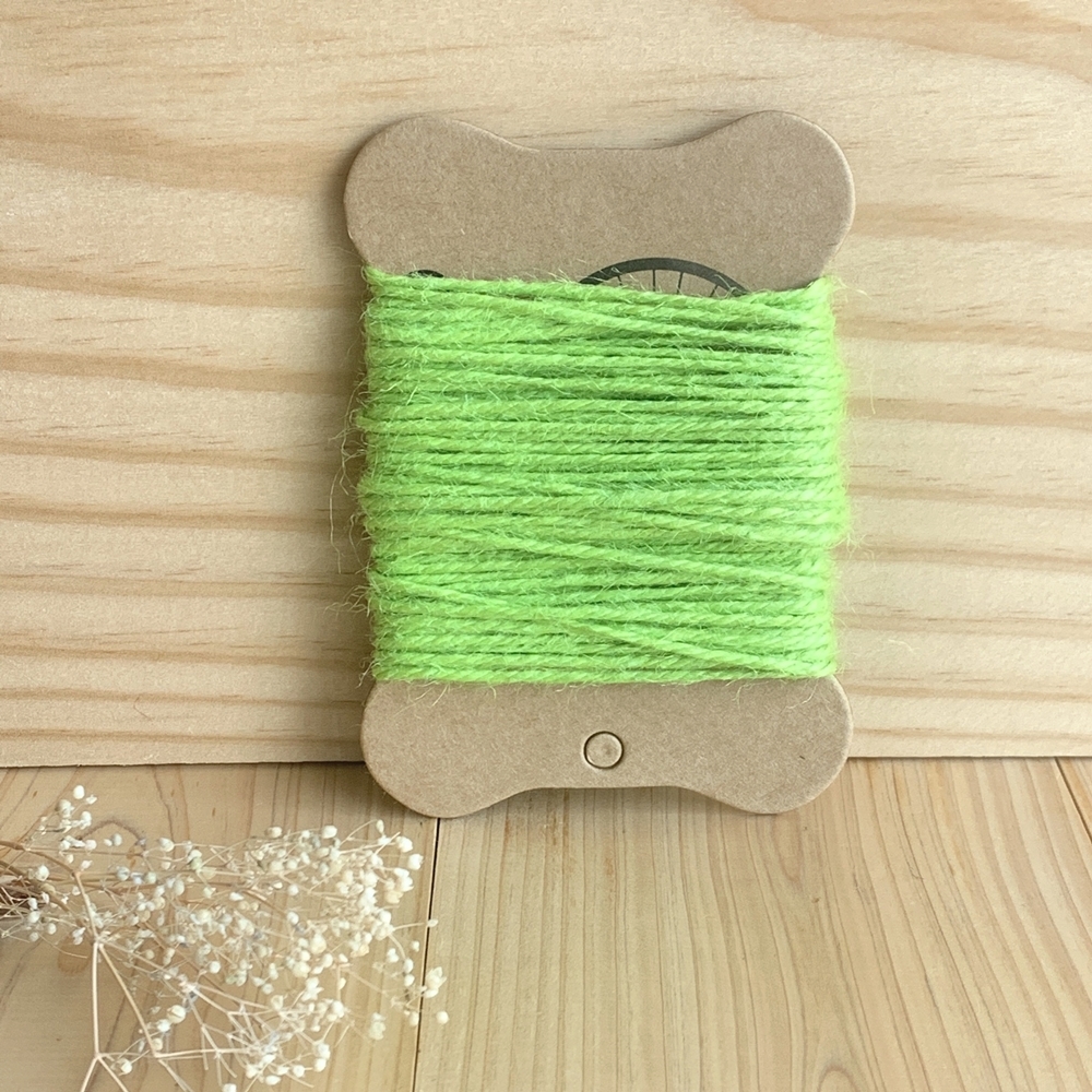 ラッピング カラー麻紐 ヘンプコード 2ミリ ライムグリーン拍卖