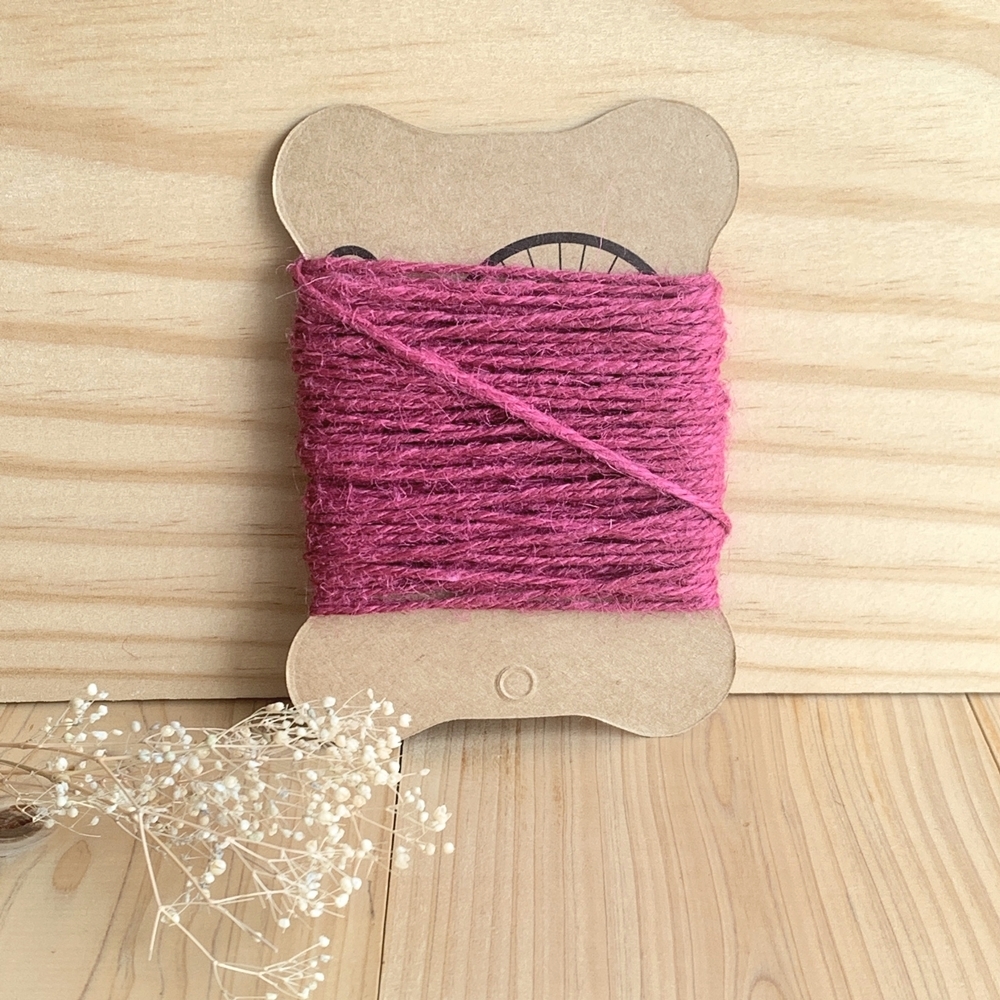 ラッピング カラー麻紐 ヘンプコード 2ミリ ローズ拍卖