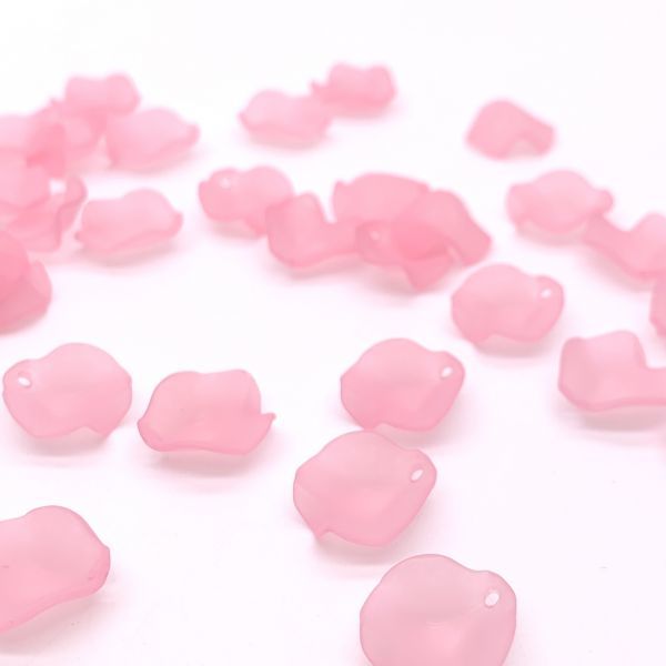ハンドメイド クラフト パーツ フェミニンな花びら アクリルビーズ 30枚 ライトピンク拍卖