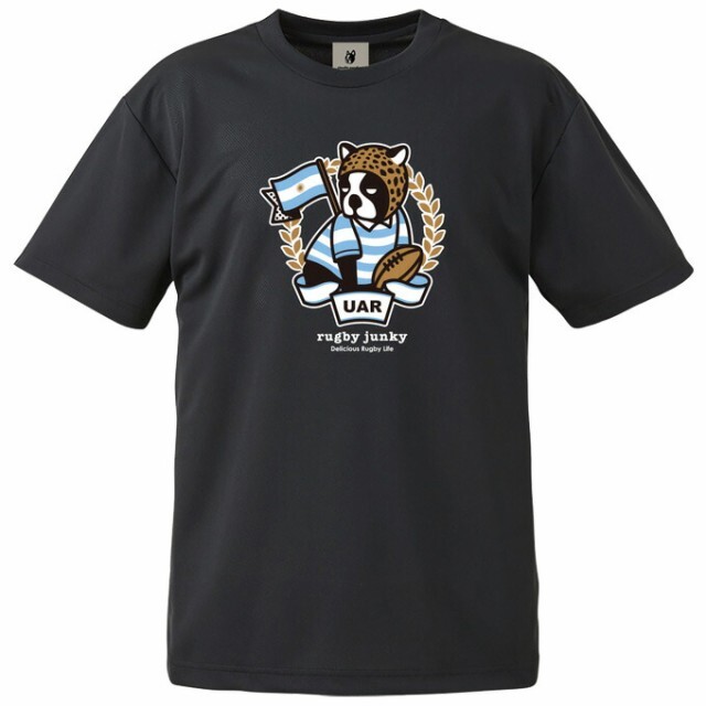 ★ラグビー ジャンキー XXL半袖 ドライ Tシャツ アルゼンチン クラウディオパンディアーニ ブラック 2XL ワールドカップ拍卖