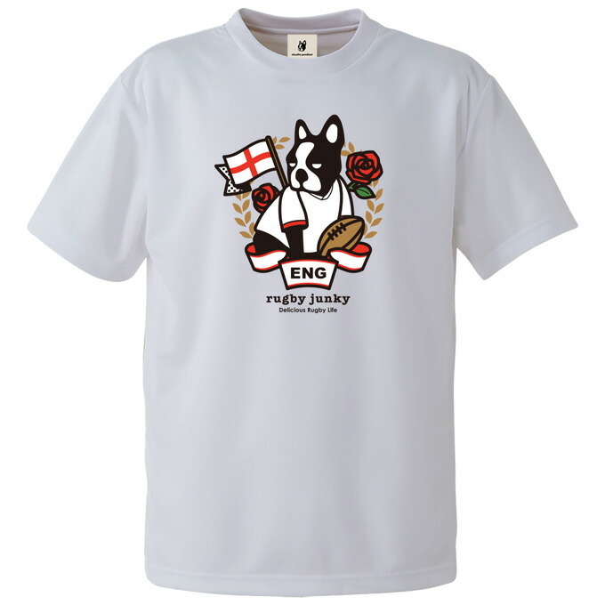 ★ラグビー ジャンキーM 半袖 コットン Tシャツ イングランド クラウディオパンディアーニ 白 ワールドカップ拍卖