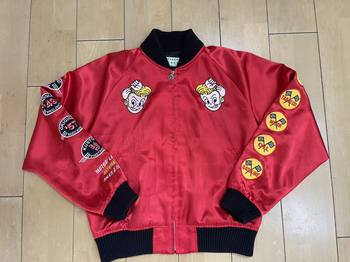 GOLDEN LOBBY ゴールデン ロビー サテンスカジャン レッド HOT CHEESE 36 USED拍卖