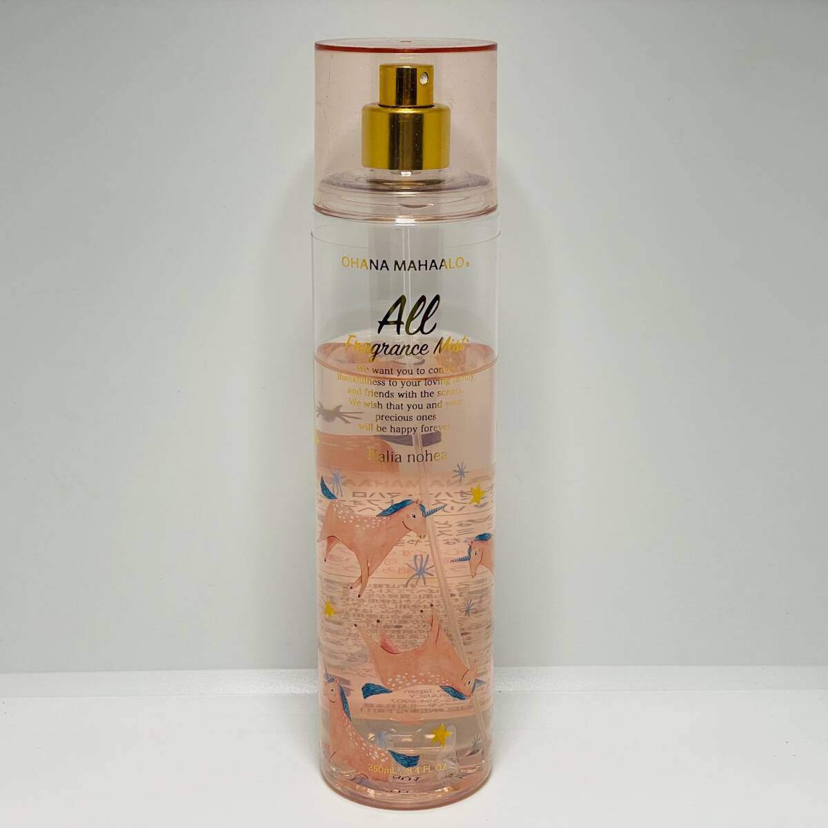 中古品 OHANA MAHAALO オハナ・マハロ フレグランスミストファーオール ハリアー ノヘア 日本製 250ml 残量7割拍卖