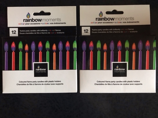 【送料無料】レインボーキャンドル 24本/お誕生日 記念日 カラフル炎 ロウソク【新品未使用】拍卖