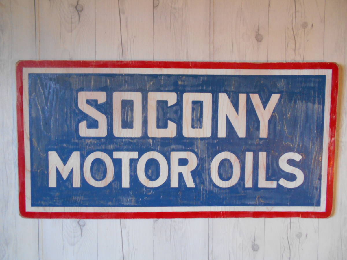インテリア木製看板 検)SOCONYMOTOROILSFIRESTONEESSOBELLSTPCHAMPIONUSAアメ車アドバタイジングハーレーカフェガレージ40s50s60s70s拍卖