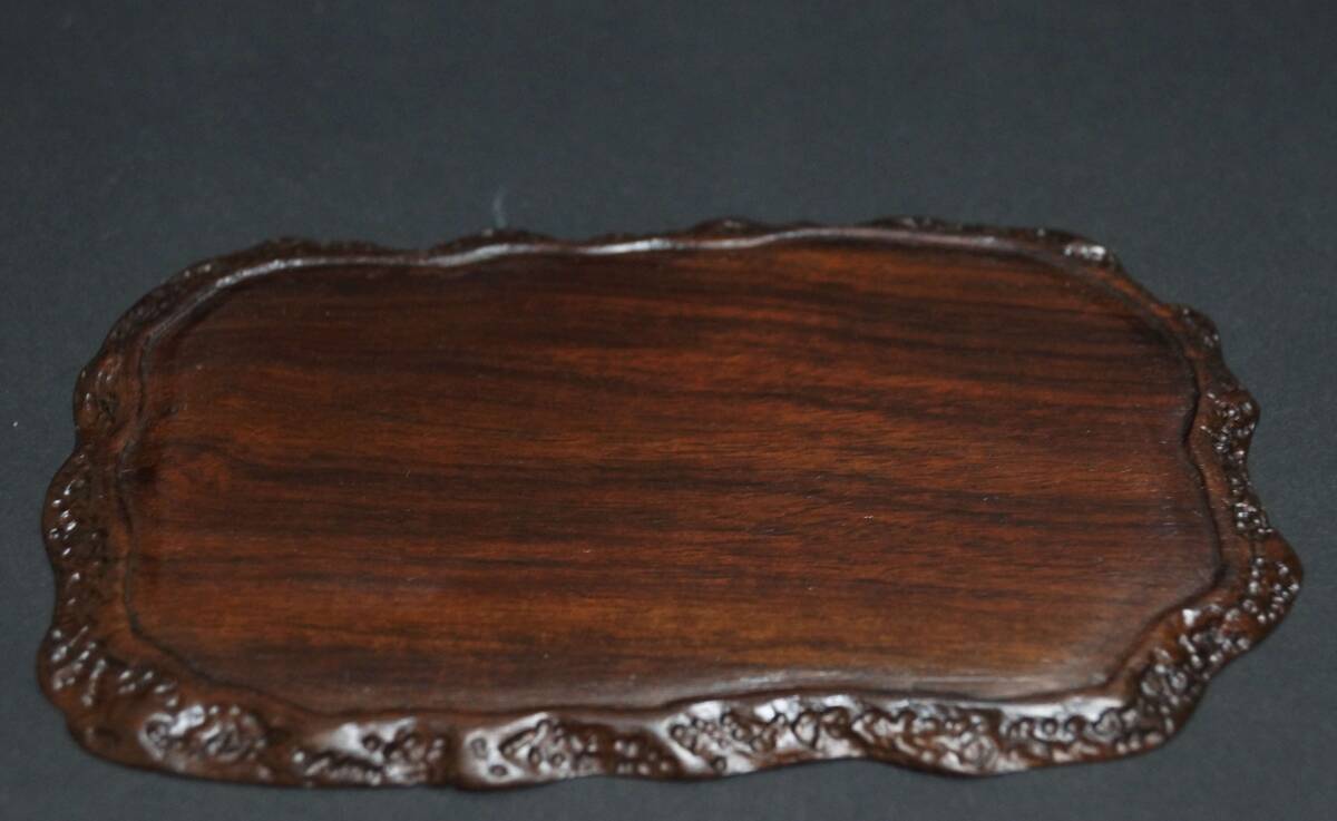 【閑】☆茶道具☆唐木花梨小花台 瓶敷 盆栽台 煎茶瓶敷台 香炉台★美しい木目★時代物★ 6D0618拍卖