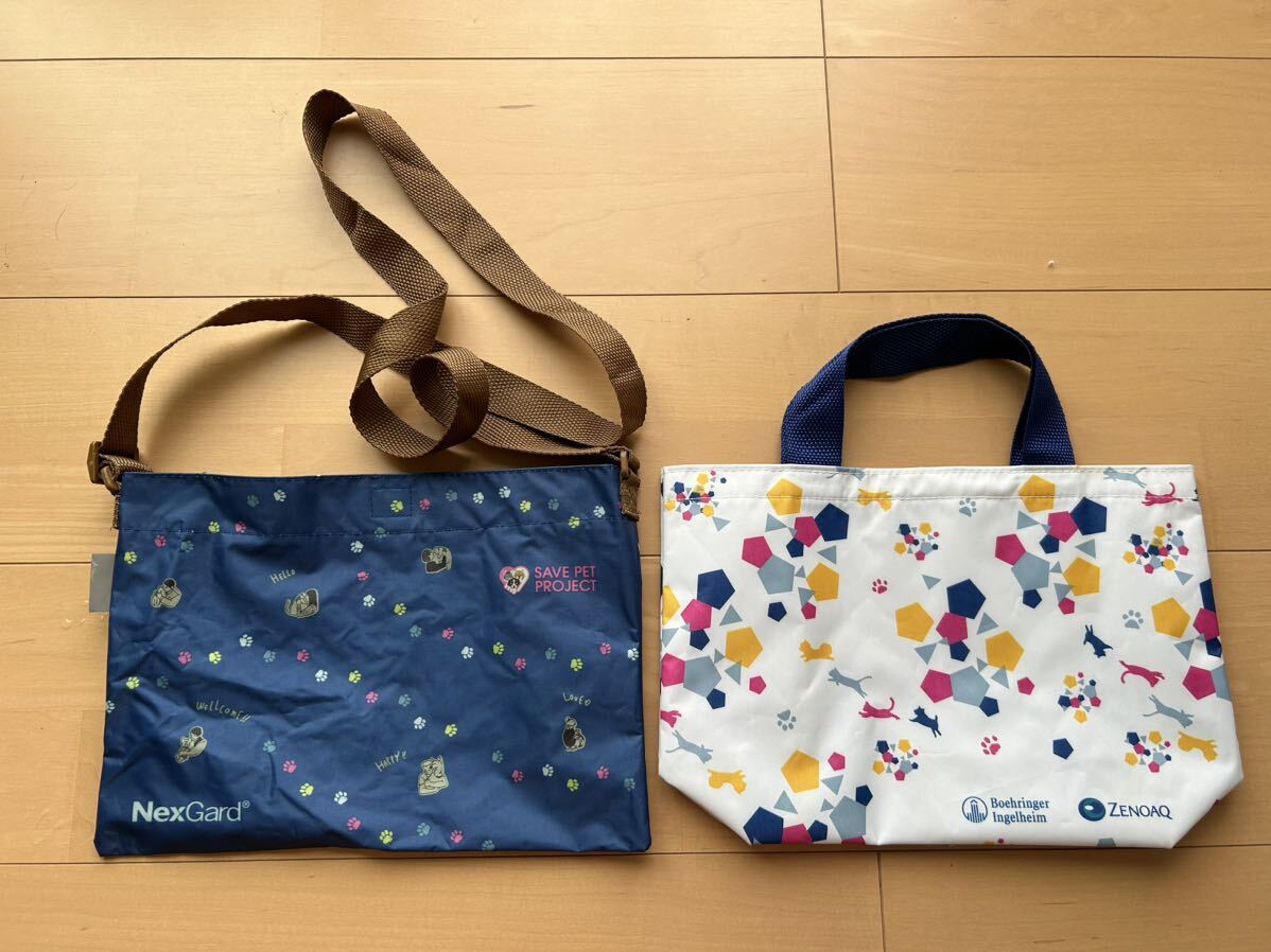ZENOAQ バッグ 2点 トートバッグ ショルダーバッグ 犬猫病院 白 サコッシュ ミニバック ゼノアック 散歩 海外拍卖
