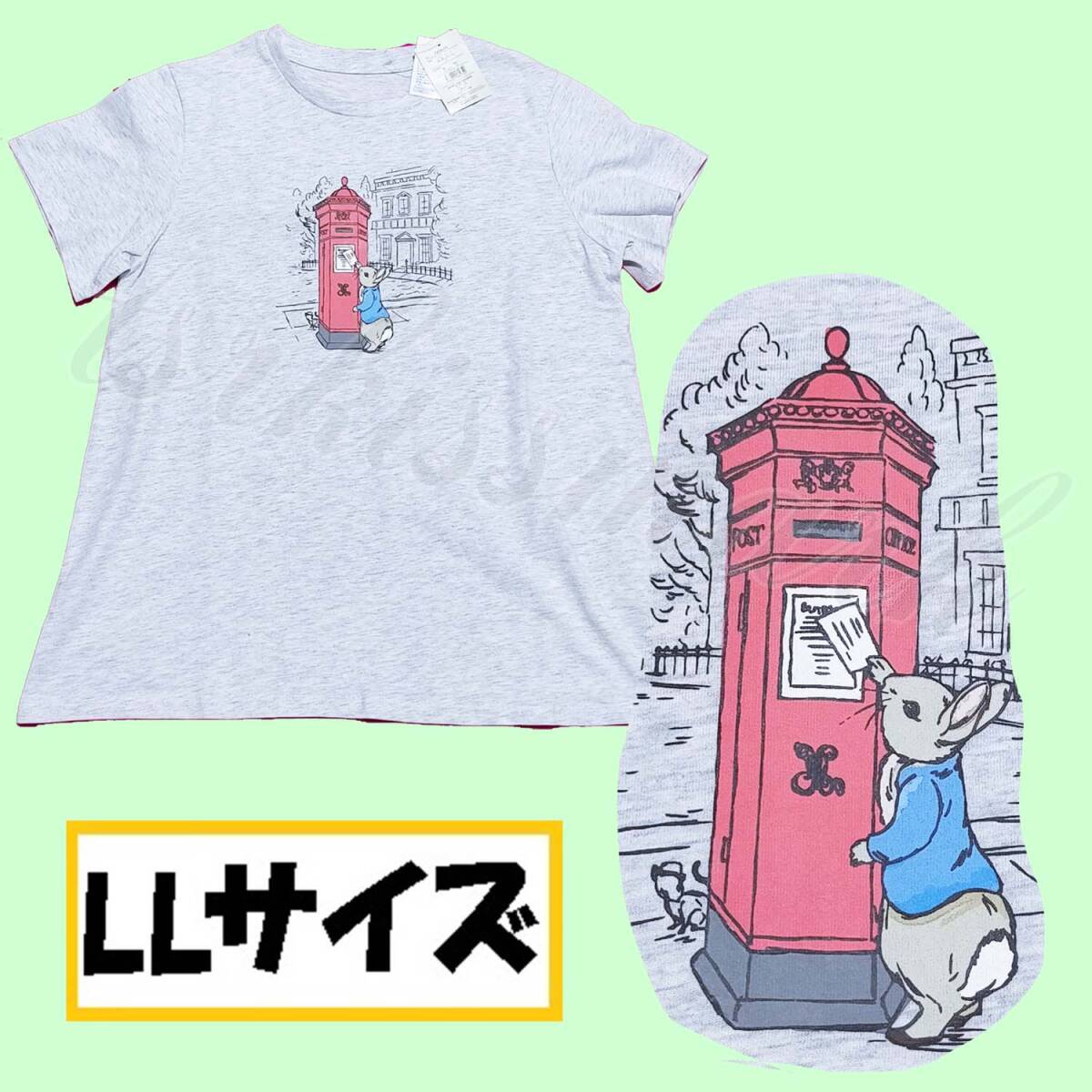 【LLサイズ】ピーターラビット 半袖Tシャツ 丸首 ポスト拍卖