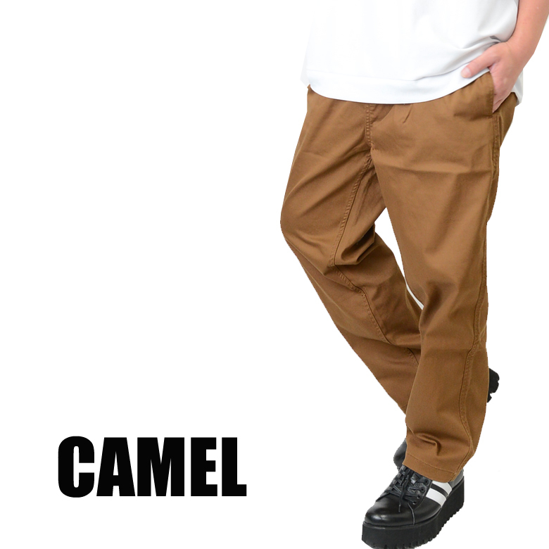 メンズ シェフパン パンツ コックさんパンツ 無地 5602-1251 イージーパンツ ウェストゴム 新品 キャメル XL拍卖