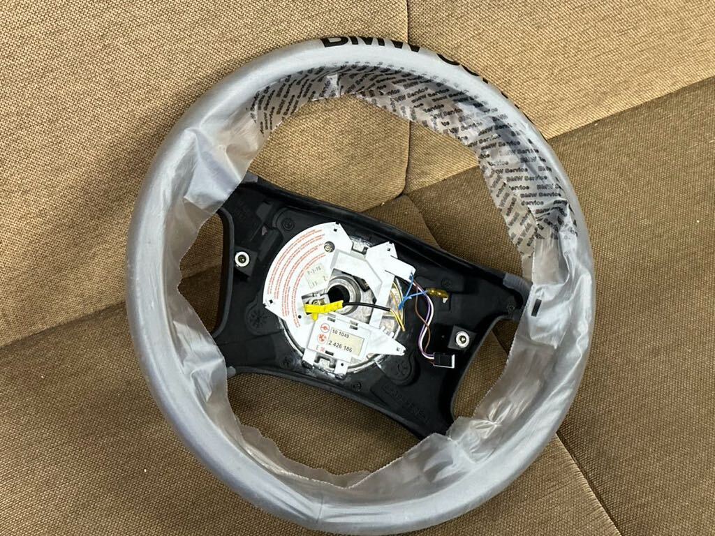 未使用品! BMW E39 5シリーズ E38 7シリーズ 純正 レザー ステアリング ハンドル グレー 4-395-E38-1 新品 デッドストック 2 426 186拍卖