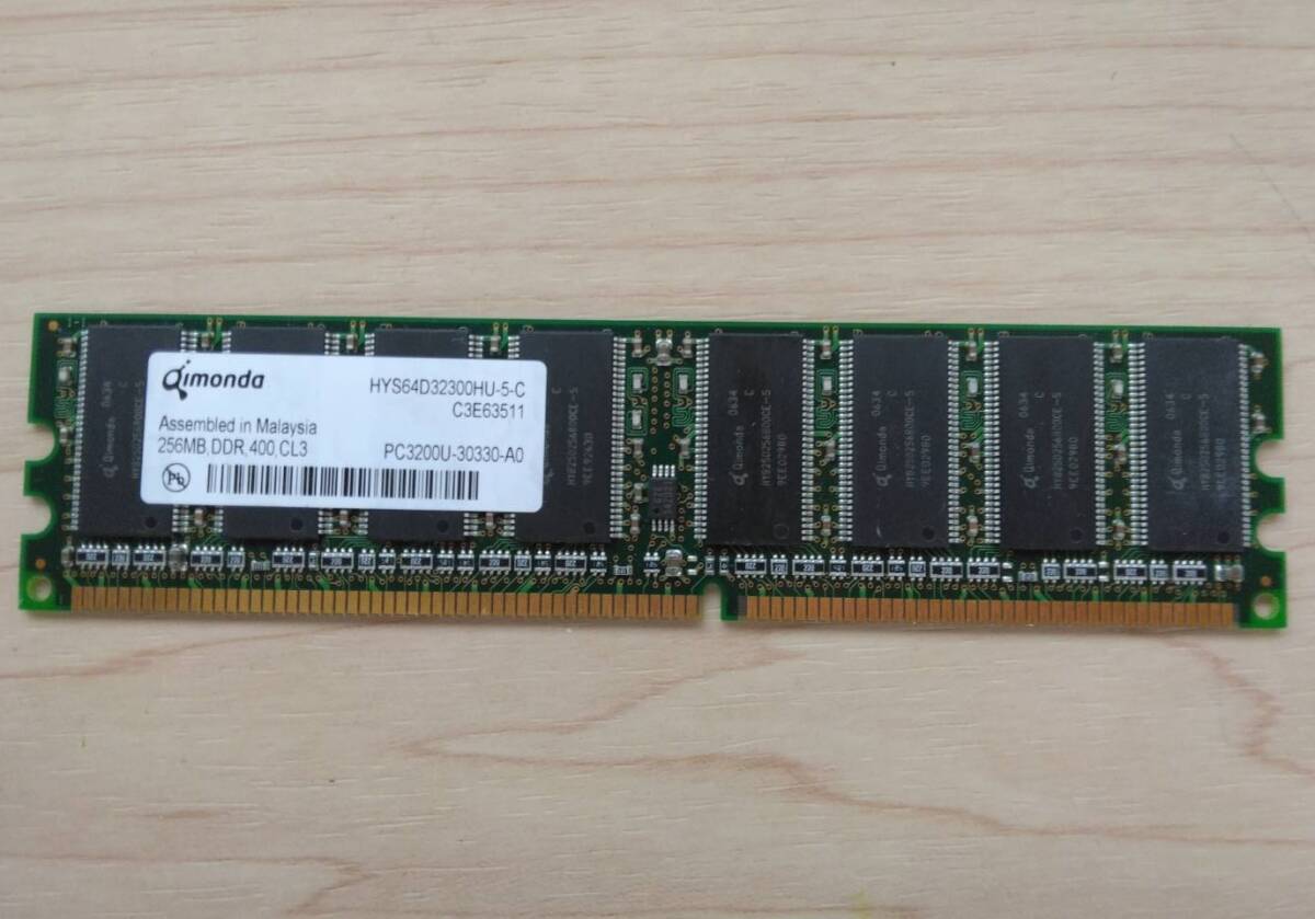 D09 メモリ デスクトップ用 Qimonda 256MB DDR400 CL3 PC3200U-30330-A0拍卖