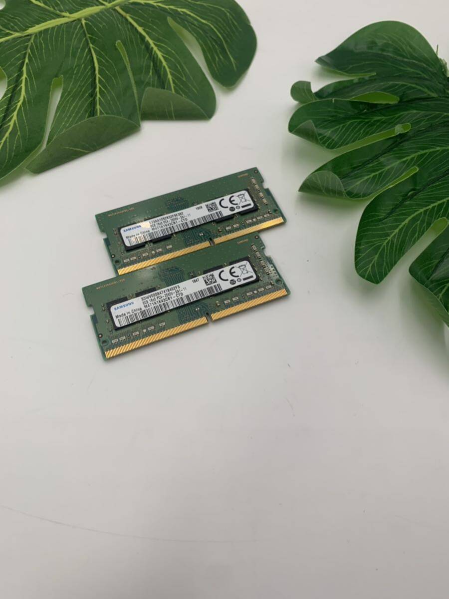 SAMSUNG 1RX8 PC4-2666V-SA1-11 8GB×1 ノート用メモリ動作品 2枚セット拍卖
